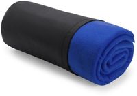 Merkloos / Sans marque Warme Polar Fleece deken - Set van 2x stuks - plaid - blauw - 120 x 150 cm - Woondekens / bankdekens - Incl opberghoes