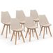 Idmarket - Lot De 6 Chaises Scandinaves Sara Beige Pour Salle À Manger