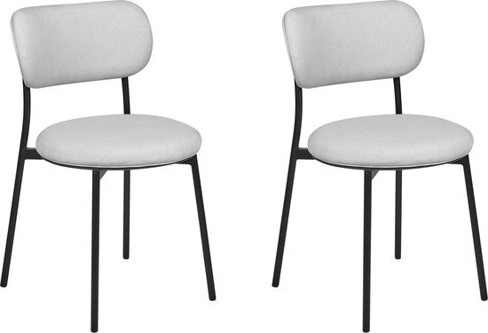 CASEY - Eetkamerstoelen set van 2 - Grijs - Polyester