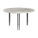 GUBI Table basse IOI Marbre beige - supports noirs ø70 cm