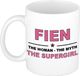 Bellatio Decorations naam cadeau mok - Fien - Woman Myth Supergirl - koffiemok - 300 ml - collega - moederdag
