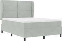 vidaXL Boxspringbed met hoofdeinde Lichtgrijs 200 x 160 cm Fluweel