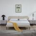 en.casa Gestoffeerd bed Porvoo met bedbodem en matras 160x200 cm beige