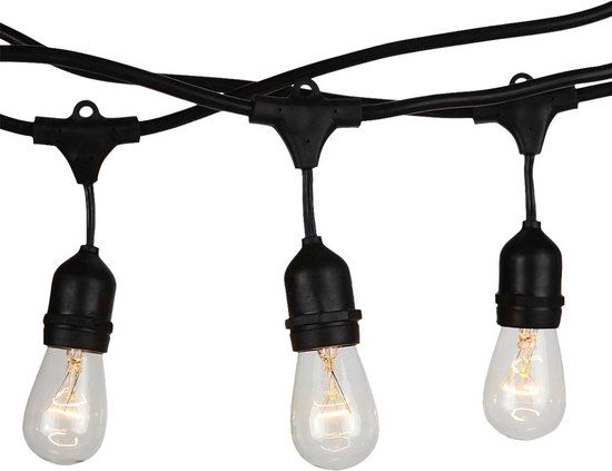 V-tac VT-713 E27 LED String Lights - 15m - IP54 - Black - Connectable