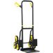 Diable d'escalier pliable 120 kg 6 roues, chariot de déménagement en acier avec poignées extensibles, 44x67x106,5cm, jaune