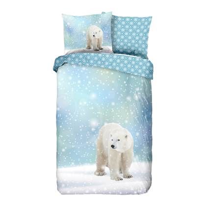 Good Morning Kids Icebear Dekbedovertrek 140 x 220 cm - Blauw
