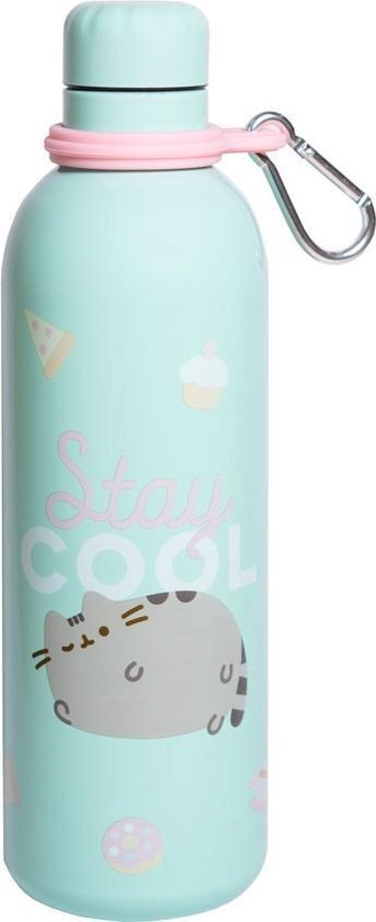 Grupo Erik drinkfles Pusheen 500 ml 7 x 25 cm RVS lichtblauw