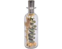 Rayher Glazen vaas met gedroogde bloemen + kaarsenhouder, 18,5 cm hoog, 5,5 cm ø, Transparant