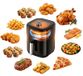 ZELURXX Friteuse à air chaud 4 L avec fenêtre de visualisation, 1 200 W, sans huile, compacte, 80–200 °C, bouton rotatif