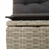 vidaXL 7-delige Loungeset met kussens, polyrattan, lichtgrijs