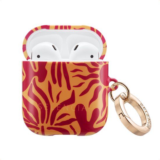 Selencia Case - Hoesje geschikt voor AirPods 1 / 2 - Tropical Vibes Apricot