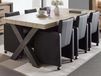 TRAMO Table à manger rectangulaire 164 cm chêne vieilli avec pieds en X