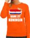 Bellatio Decorations Shoppartners Bv Koningsdag sweater / trui bank zit Koningin oranje voor dames - Woningsdag - thuisblijvers / Kingsday thuis vieren XS