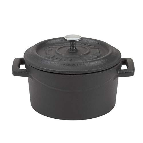 Pentole Agnelli COGHSRP10414M Slowcook-ovenschotel van gietijzer, 14 cm, 0,8 l, matzwart