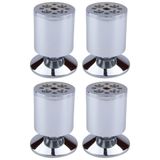 cyclingcolors 4 meubelpoten Ø 50 mm, hoogte 80 mm, van aluminium met instelling 15 mm, universeel voor bank, kast, keuken, badkamer, glanzend chroom