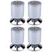 cyclingcolors 4 meubelpoten Ø 50 mm, hoogte 80 mm, van aluminium met instelling 15 mm, universeel voor bank, kast, keuken, badkamer, glanzend chroom