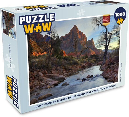 MuchoWow Puzzel Rivier door de rotsen in het Nationaal park Zion in Utah - Legpuzzel - Puzzel 1000 stukjes volwassenen - Sinterklaas cadeautjes - Sinterklaas voor grote kinderen