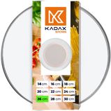 KADAX Glazen deksel met handvat van siliconen, hittebestendig deksel voor pan, diameter 14-30 cm, deksel met stoomgat, universeel deksel in verschillende maten, lichte pannendeksel, rond, 26 cm, beige