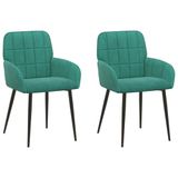vidaXL Eettafelstoelen 2 pcs fluweel Turquoise 57 x 50 x 85 cm