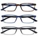 OPULIZE See 3 Stuks Blauw Licht Blokkeert Leesbril Bruin Blauw Grijs Computer Ontspiegeld Mannen Vrouwen BBB9-237 +3,00