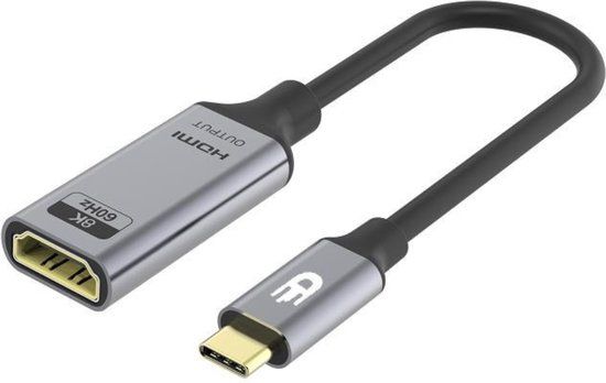 Drivv. USB C naar HDMI Adapter - Ondersteunt 8K 60Hz - Type C to HDMI - Thunderbolt 3 - Grijs