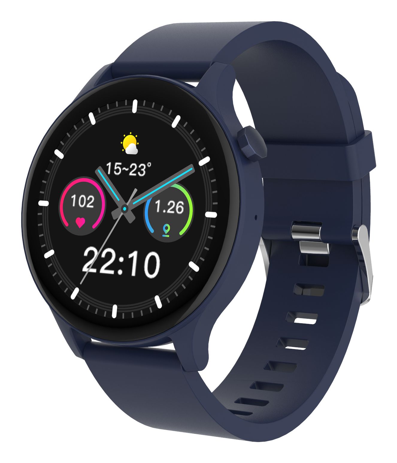 Denver SWC-338BU Smartwatch - Android & iOS - Full Call Function - Sports Watch - Heart Rate Monitor - Saturation Meter - Sleep Monitor - Black/Blue