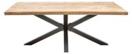 SOLARA Table à manger 180 cm - Bois de manguier massif et métal noir