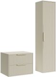 Badplaats Wastafelkast Rimini 60 cm – Beige – Badmeubel met Kolomkast