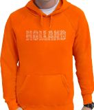 Bellatio Decorations Glitter Holland Hoodie Oranje Heren M