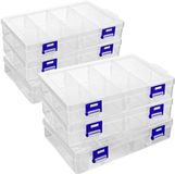 Ibenzoa® 6 Sorteerdozen Kleine Onderdelen - 8 Vakken, Transparant Kunststof