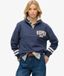 Superdry Athletic Essentials Demi-zip Appliqué Bleu Marine Sweatshirt Femme Taille 36