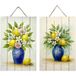 Signes Grimalt Décoration Murale De Jardin Sur Toile Imprimée - Motif Floral Bleu Et Jaune