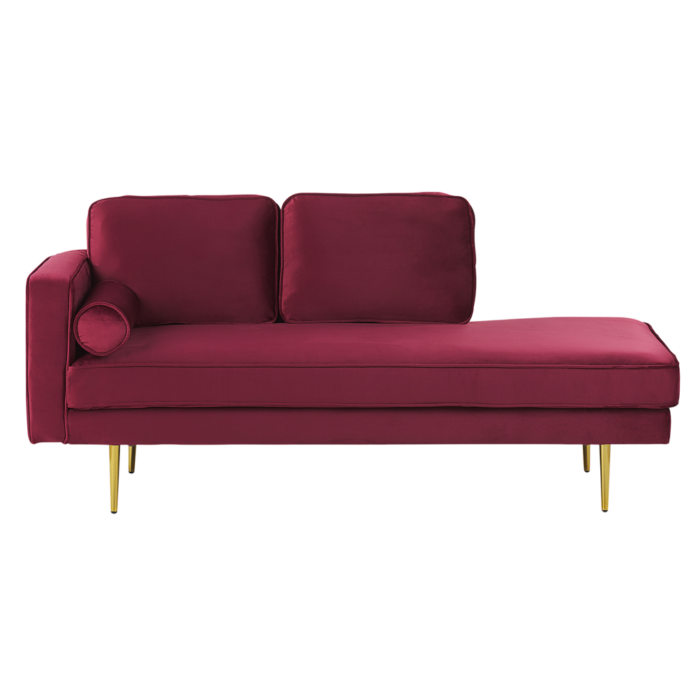 Beliani MIRAMAS - Chaise longue - Rood - Fluweel