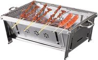 Markenlos BeiJingLiangPinJiaZuoKeJiWenHuaFaZhanYouXianGongSi Opvouwbare houtskool grill roestvrij staal - draagbare barbecue voor tuinfeesten - camping en picknick grill - buiten tafelgrill - draagbaar houtskool