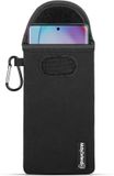 MobyDefend Étui - Convient pour Motorola Edge 40 Pro - Pochette en néoprène avec mousqueton - Insertion - Boucle de ceinture - Noir