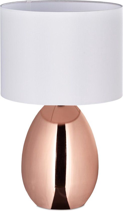 Relaxdays Nachtlamp - Touch Dimbaar - Koper - E14 - Modern - Groot
