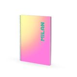 MILAN Notitieboek A4, spiraalbinding, hardcover, gelinieerd, 90 vellen, 95 g/m², collectie Sunset, roze