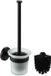 Unyqoos® Toiletborstel noir avec montage mural et porte-balai en acier inoxydable