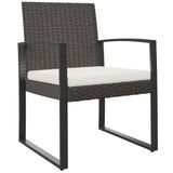 VidaXL Chaise de jardin Siège rembourré Polyester Marron, Crème, Blanc