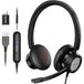 New bee Headset met microfoon, pc-headset, verstelbare microfoon met ruisonderdrukking, headsets USB type C 3,5 mm, hoofdtelefoon voor business/telefoonconferenties/Skype-chat/online cursussen (zwart)