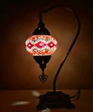 Halay Turkse lamp - tafellamp met mozaïek bol 12 cm - 1 stuk - multicolour en handgemaakt glas