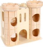 Flamingo Knaagdierspeelgoed Speelhuis Kasteel Robin - Beige - 16 x 11 x 15 cm