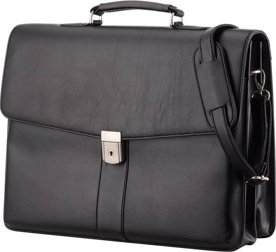 Alassio Aktetas Pescara Imitatieleer Zwart - 16 inch - Unisex