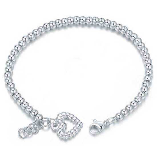Cilla Jewels Dames Armband Kraalvormig met Hart Zilver