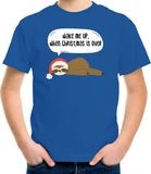 Bellatio Decorations Shoppartners Bv Luiaard Kerstshirt Blauw Kinderen Maat 116