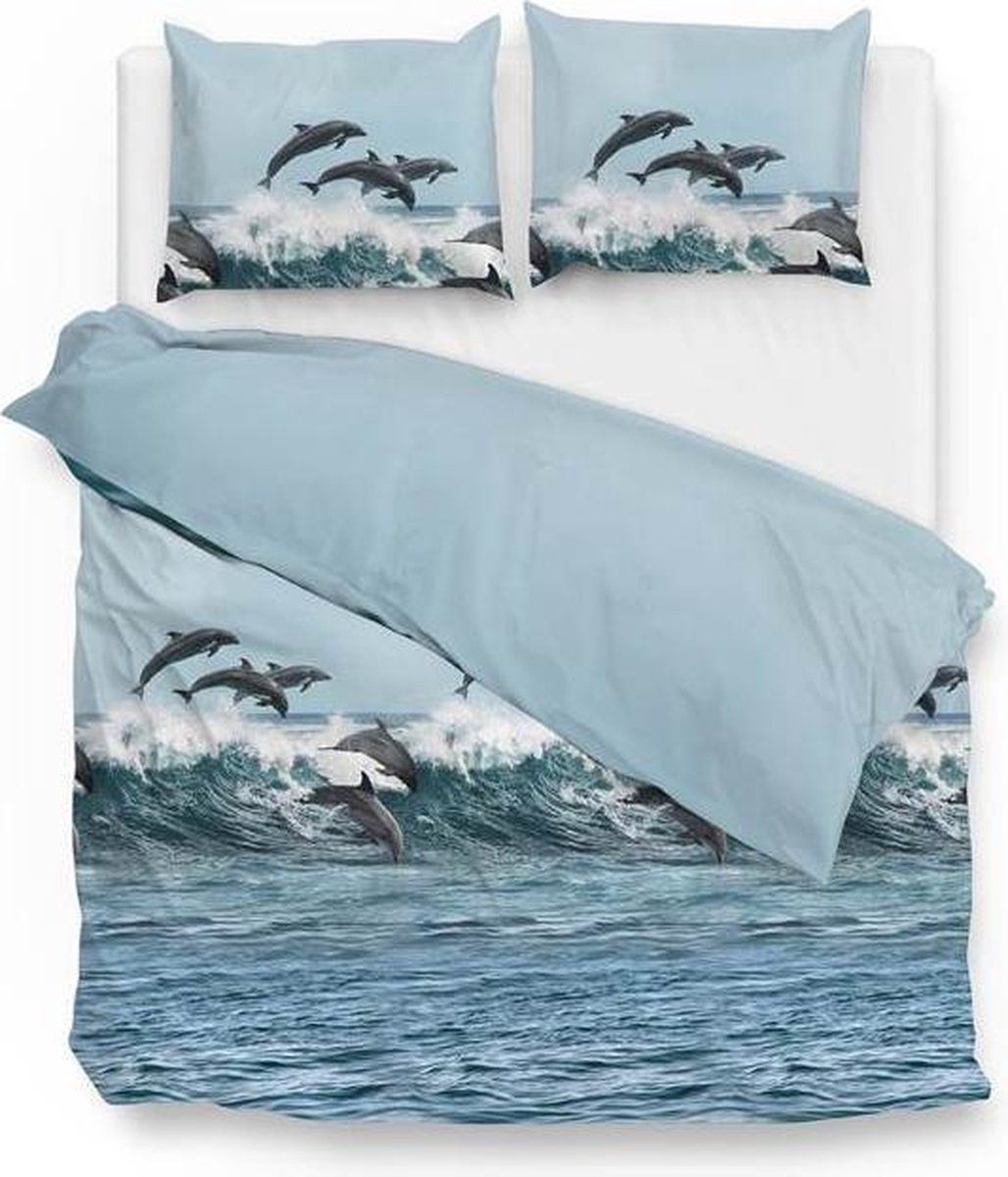 Zo!Home Fenton Dekbedovertrek Lits-jumeaux 260x200/220 cm + 2 kussenslopen 60x70 cm - Blauw