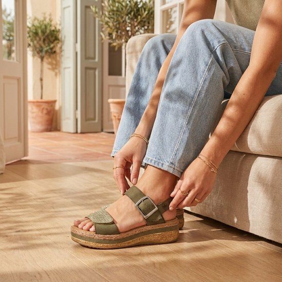 Rieker Sandalen groen Synthetisch - Maat 42