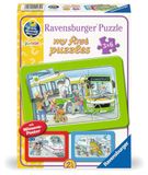 Ravensburger kinderpuzzel - 12004039 Reizen met bus, trein en vliegtuig - mijn eerste puzzel met 3x6 stukjes en met waarom? Waarom Why Knowledge-poster, voor kinderen van 2,5 jaar en ouder