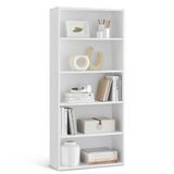 VASAGLE Étagère, bibliothèque à 5 niveaux, étagère de rangement, étagère d'exposition avec compartiments ouverts, étagères réglables, pour salon, bureau à domicile, chambre, blanc nuage LBC165T14