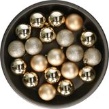 Krist+ Artesania Cerd Christmas Decoration kerstballen - 20x - 6 cm - champagne - kunststof - kerstversiering